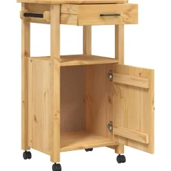 vidaXL Carros E Islas-Carrito de cocina MONZA madera maciza de pino 48x40x88,5 cm