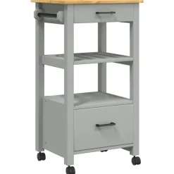 vidaXL Carrito de cocina MONZA madera maciza de pino 48x40x88,5 cm Gris Hot