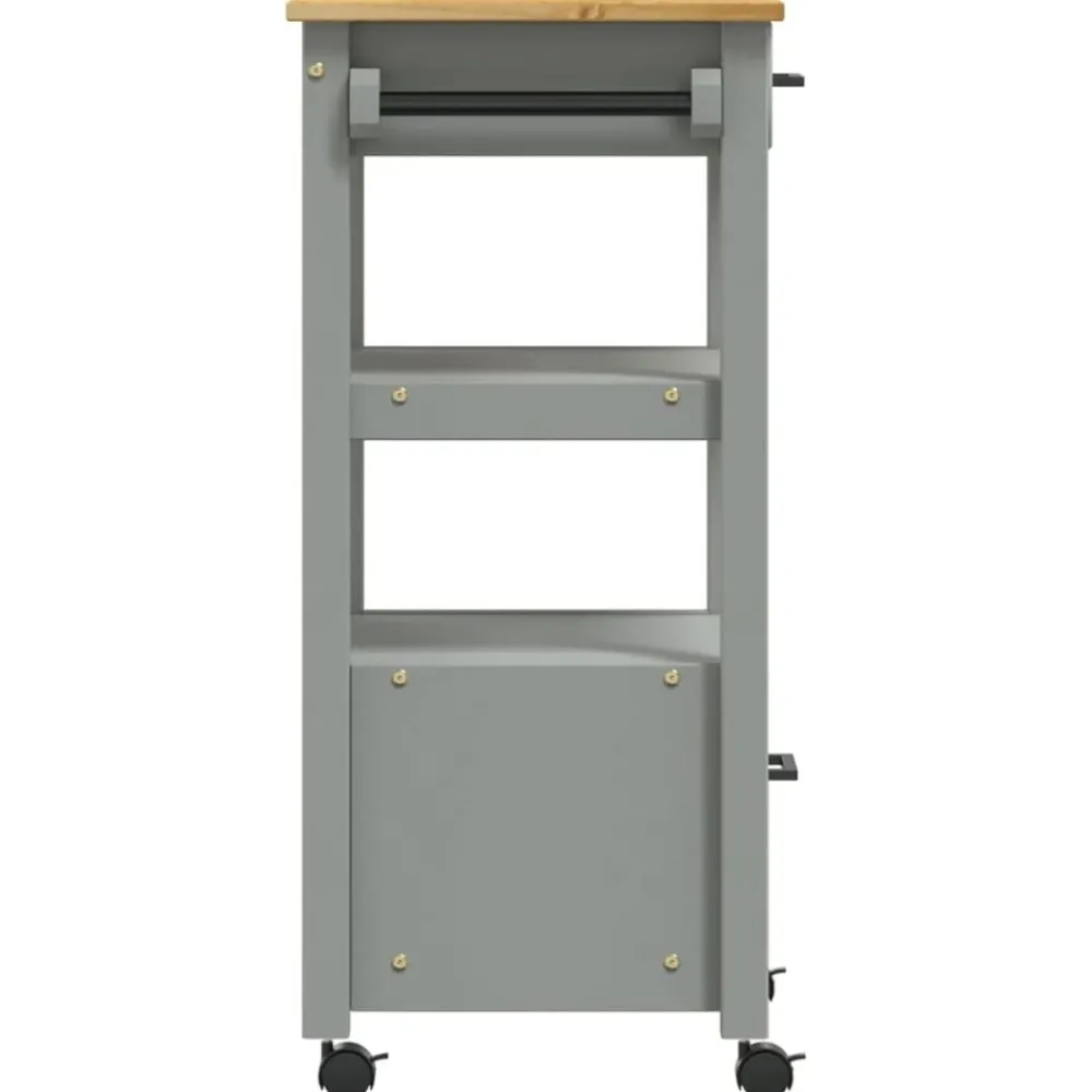 vidaXL Carrito de cocina MONZA madera maciza de pino 48x40x88,5 cm Gris Hot