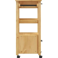 vidaXL Carros E Islas-Carrito de cocina MONZA madera maciza de pino 48x40x88,5 cm