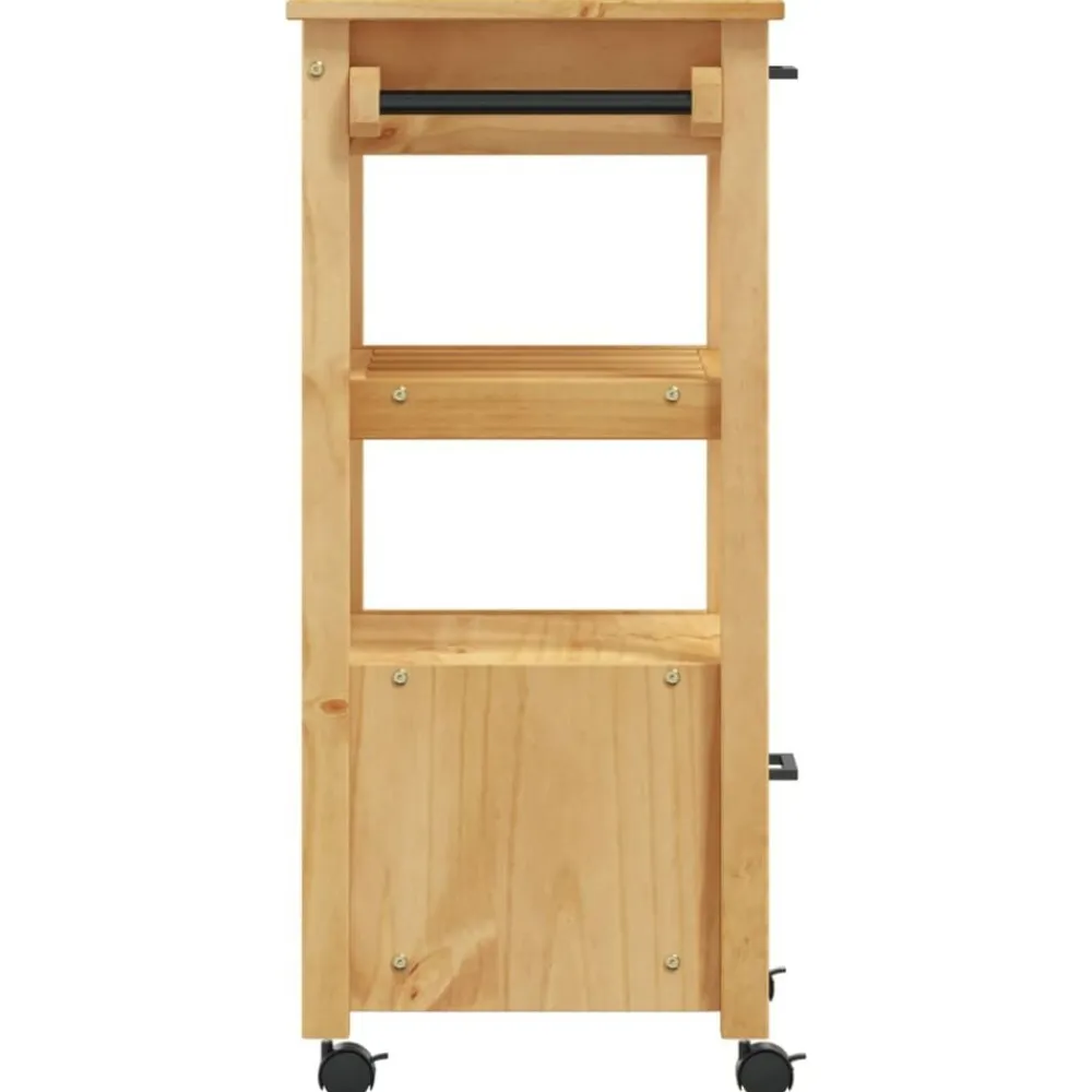 vidaXL Carros E Islas-Carrito de cocina MONZA madera maciza de pino 48x40x88,5 cm