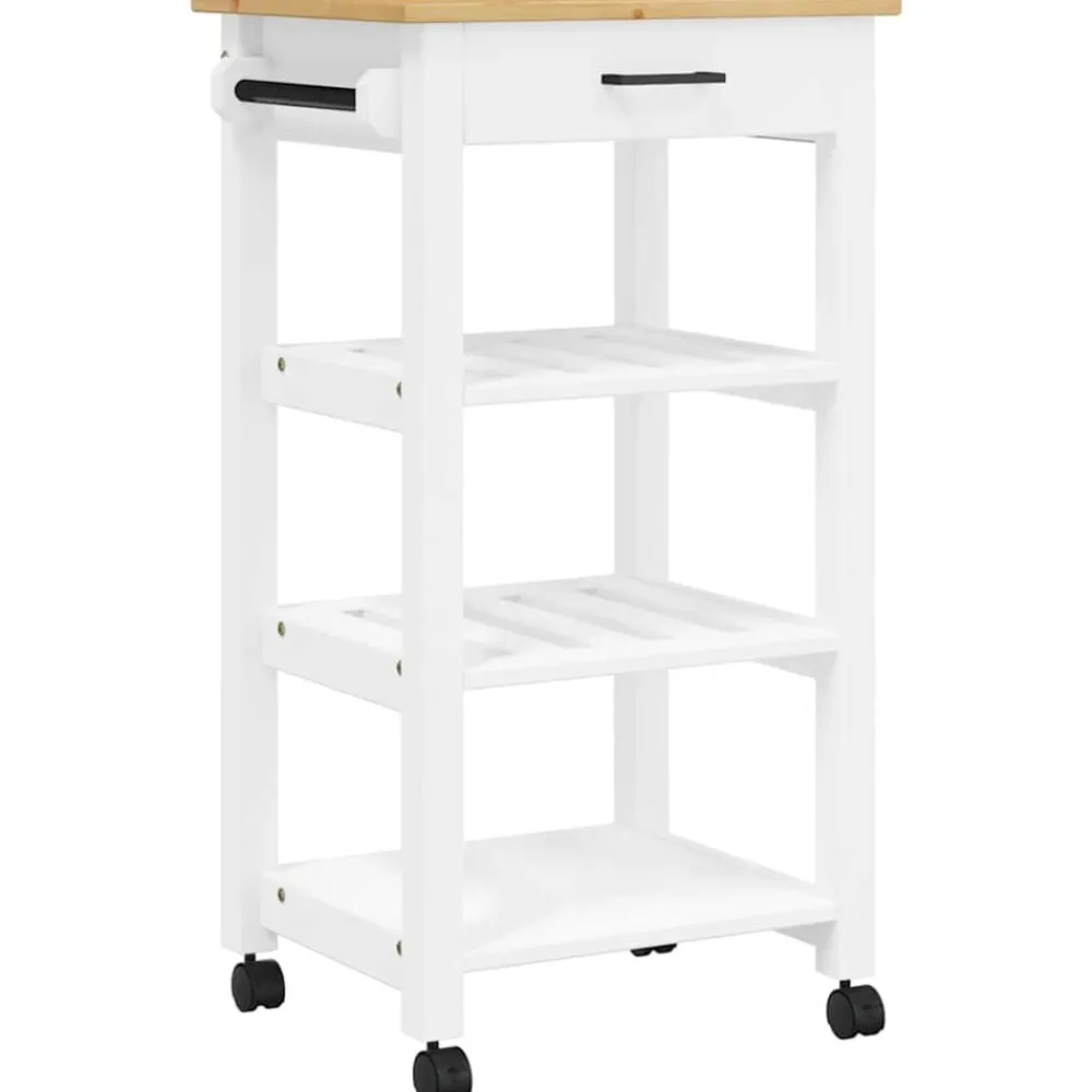 vidaXL Carros E Islas-Carrito de cocina MONZA madera maciza de pino 48x40x88,5 cm