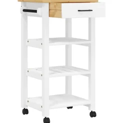 vidaXL Carros E Islas-Carrito de cocina MONZA madera maciza de pino 48x40x88,5 cm