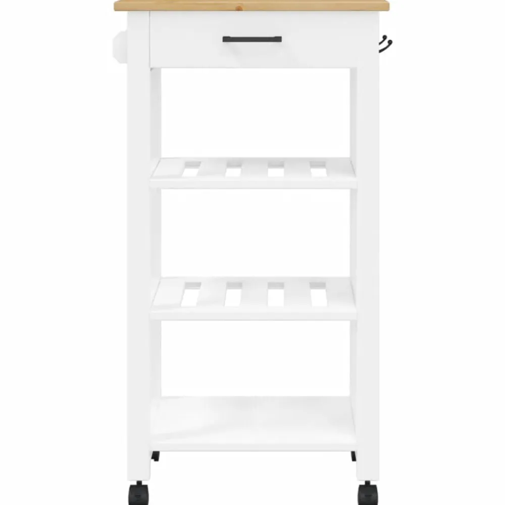 vidaXL Carros E Islas-Carrito de cocina MONZA madera maciza de pino 48x40x88,5 cm