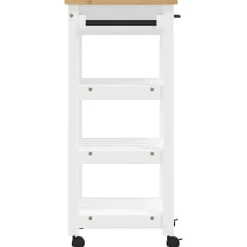vidaXL Carros E Islas-Carrito de cocina MONZA madera maciza de pino 48x40x88,5 cm