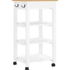 vidaXL Carros E Islas-Carrito de cocina MONZA madera maciza de pino 48x40x88,5 cm