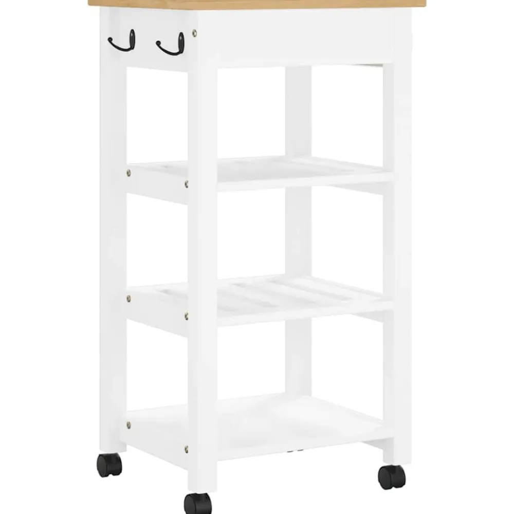 vidaXL Carros E Islas-Carrito de cocina MONZA madera maciza de pino 48x40x88,5 cm