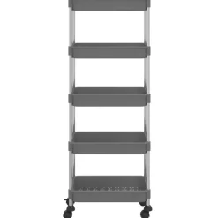 vidaXL Carros E Islas-Carrito de cocina 5 niveles hierro y ABS 42x29x128 cm