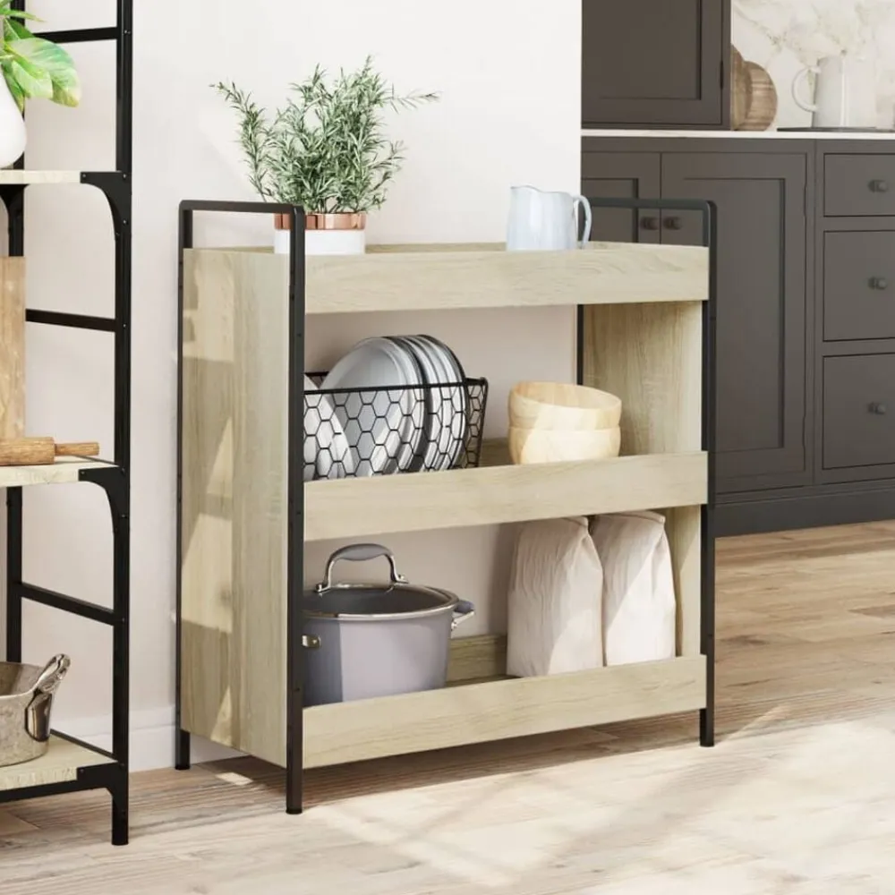 vidaXL Carrito de cocina madera de ingeniería 70x30x82 cm Roble Sonoma Outlet