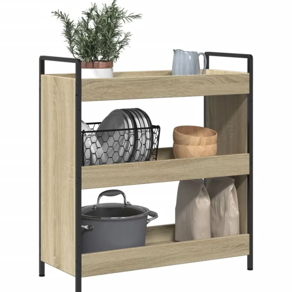 vidaXL Carrito de cocina madera de ingeniería 70x30x82 cm Roble Sonoma Outlet