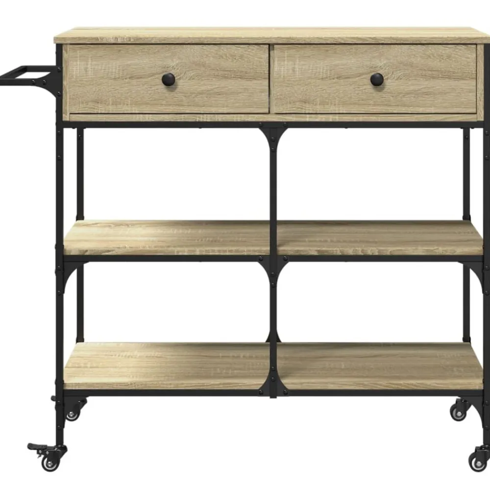 vidaXL Carrito de cocina madera ingeniería 105x42x95 cm Roble Sonoma Sale