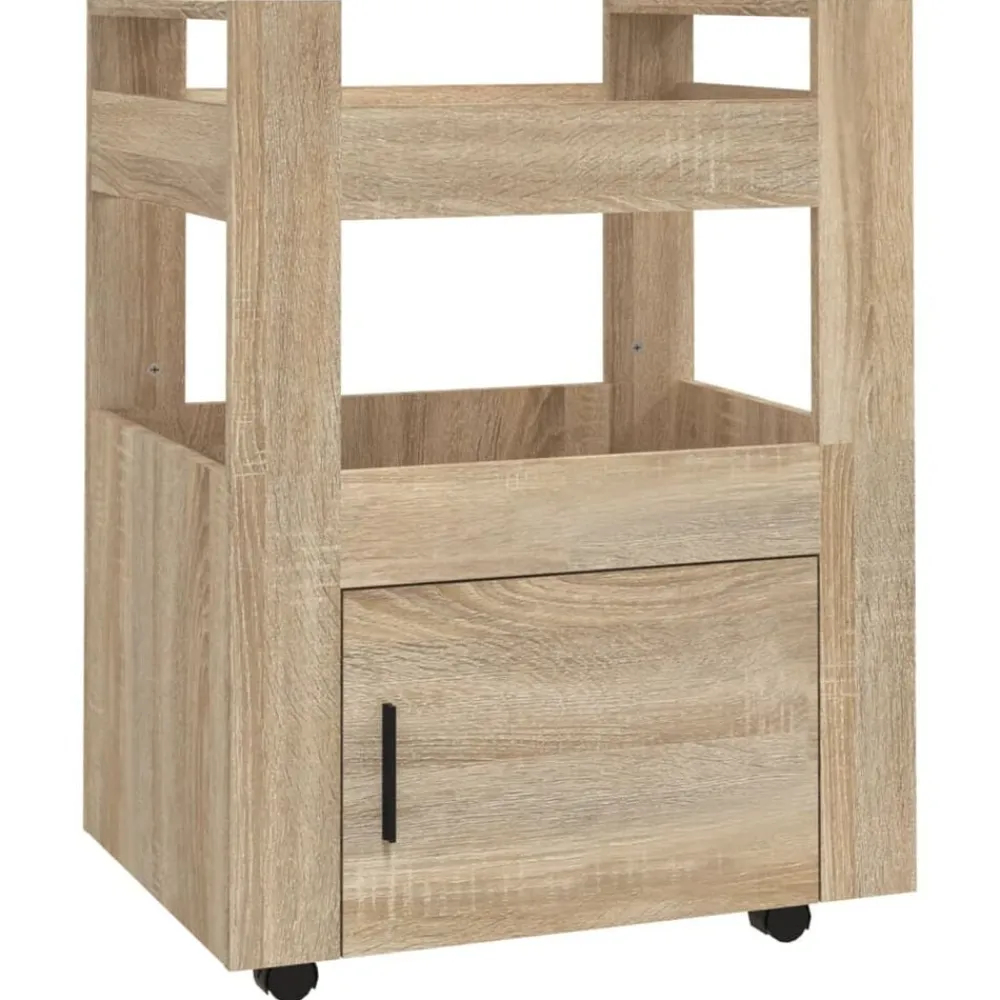 vidaXL Carrito de cocina madera contrachapada color roble 60x45x80 cm Roble Sonoma Outlet
