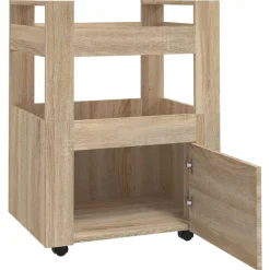 vidaXL Carrito de cocina madera contrachapada color roble 60x45x80 cm Roble Sonoma Outlet