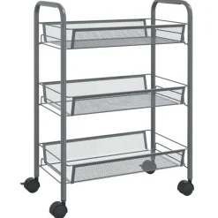 vidaXL Carros E Islas-Carrito de cocina 3 niveles hierro 46x26x64 cm