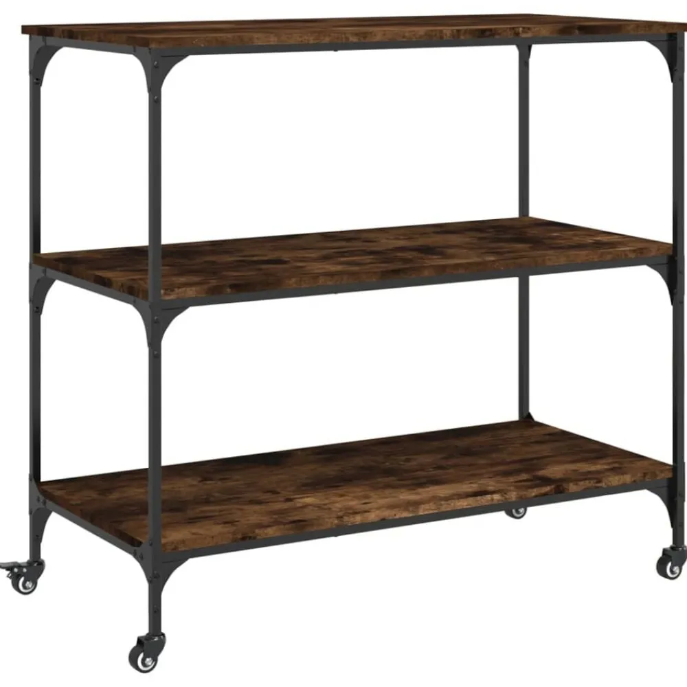vidaXL Carros E Islas-Carrito de cocina madera ingeniería 102x50x95 cm