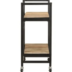 vidaXL Carros E Islas-Carrito de cocina de madera maciza de mango 87x36x81 cm