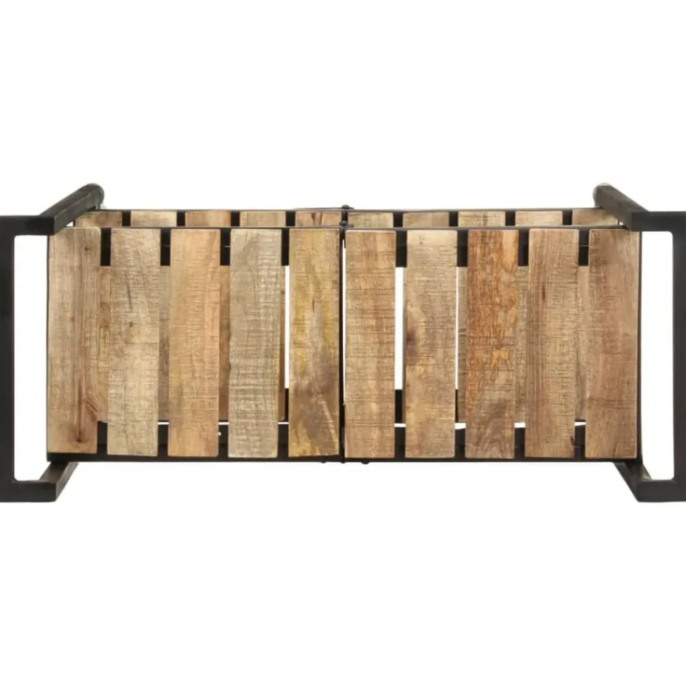 vidaXL Carros E Islas-Carrito de cocina de madera maciza de mango 87x36x81 cm
