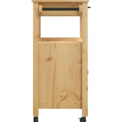 vidaXL Carrito de cocina MONZA madera maciza de pino 60x40x88,5 cm Marrón New