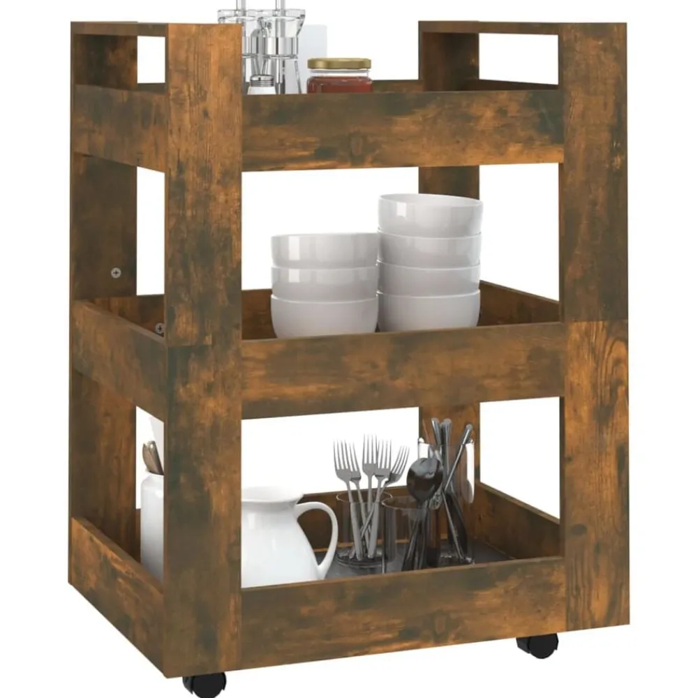 vidaXL Carros E Islas-Carrito de cocina madera contrachapada 60x45x80cm