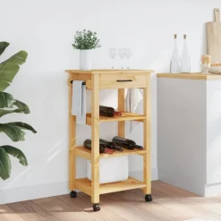 vidaXL Carros E Islas-Carrito de cocina MONZA madera maciza de pino 48x40x88,5 cm