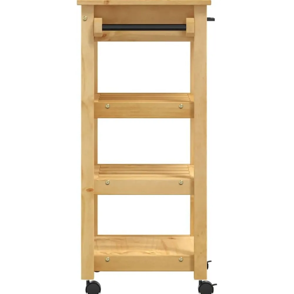 vidaXL Carros E Islas-Carrito de cocina MONZA madera maciza de pino 48x40x88,5 cm