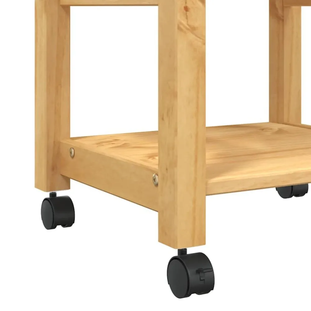 vidaXL Carros E Islas-Carrito de cocina MONZA madera maciza de pino 48x40x88,5 cm