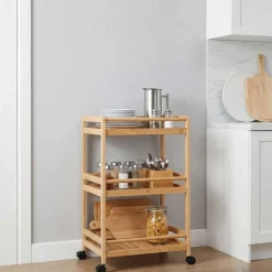 vidaXL Carrito de cocina con ruedas Natural 46 x 38 x 76 cm Bambú Hot