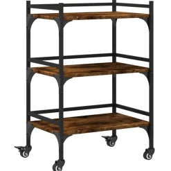 vidaXL Carros E Islas-Carrito de cocina madera ingeniería 50x35x75,5 cm