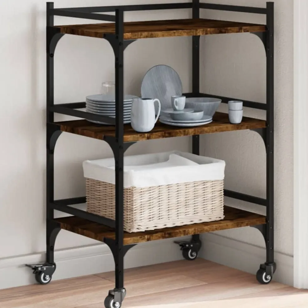 vidaXL Carros E Islas-Carrito de cocina madera ingeniería 50x35x75,5 cm