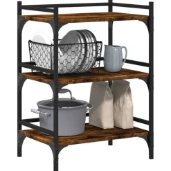 vidaXL Carros E Islas-Carrito de cocina madera ingeniería 50x35x75,5 cm