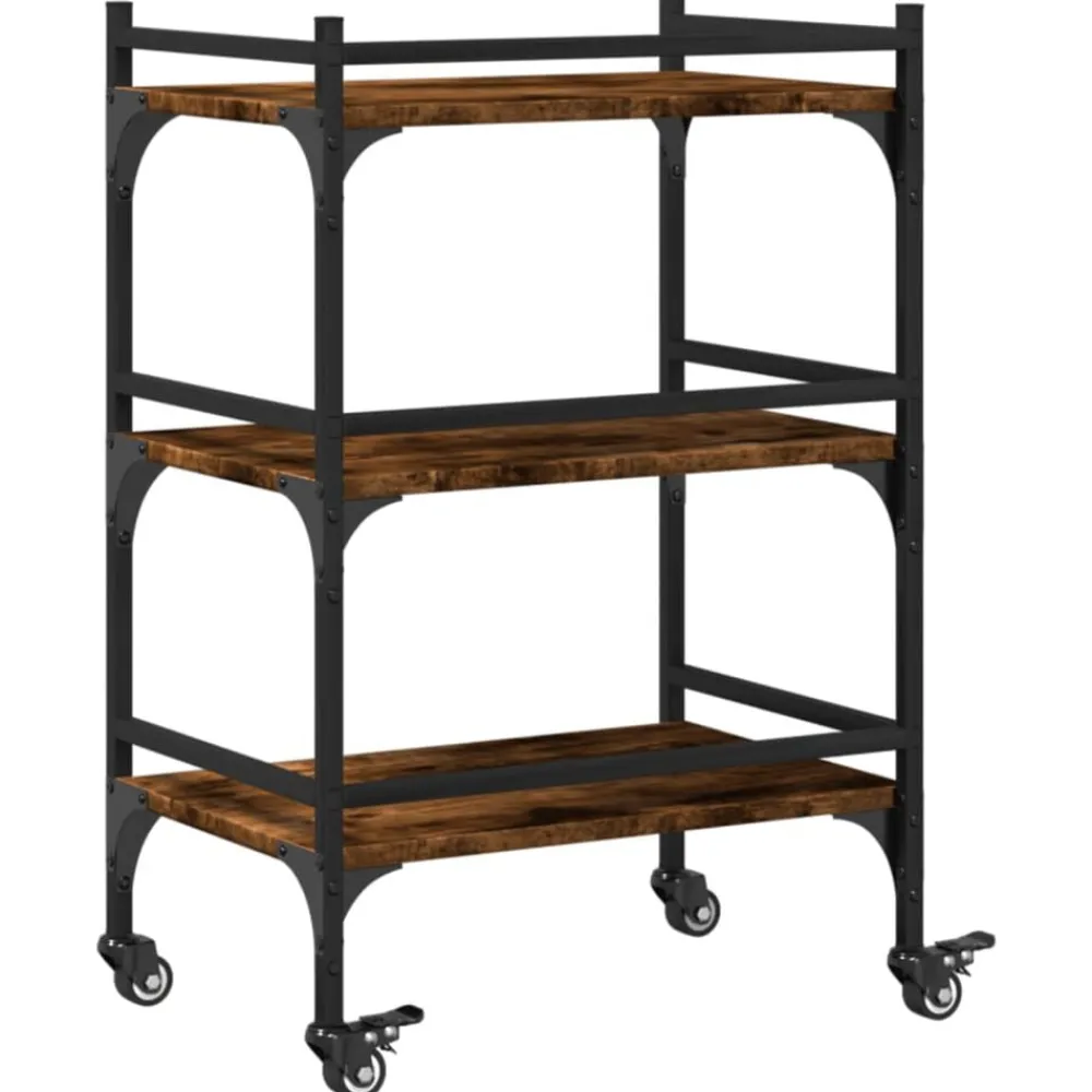 vidaXL Carros E Islas-Carrito de cocina madera ingeniería 50x35x75,5 cm