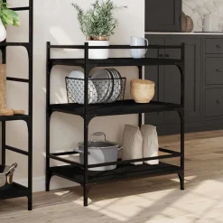 vidaXL Carros E Islas-Carrito de cocina de madera de ingeniería 65x40x86,5 cm