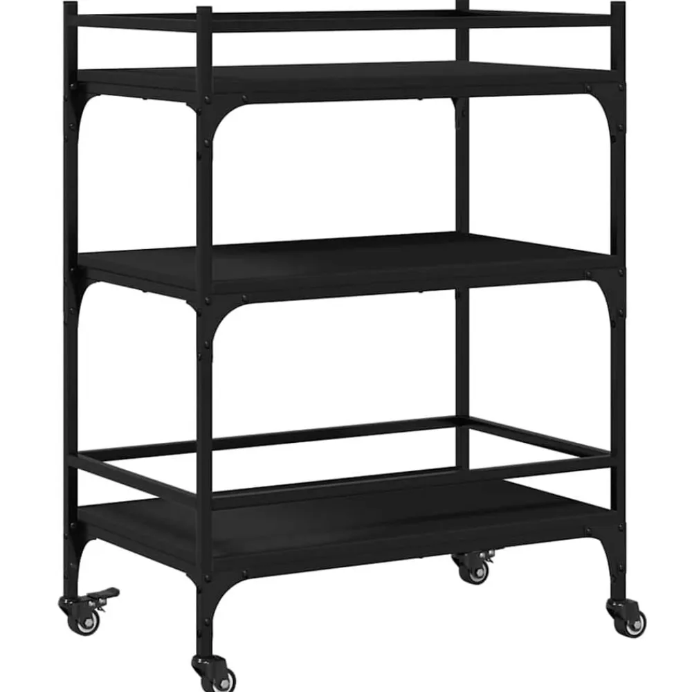 vidaXL Carros E Islas-Carrito de cocina de madera de ingeniería 65x40x86,5 cm
