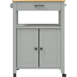 vidaXL Carrito de cocina MONZA madera maciza de pino 60x40x88,5 cm Gris New