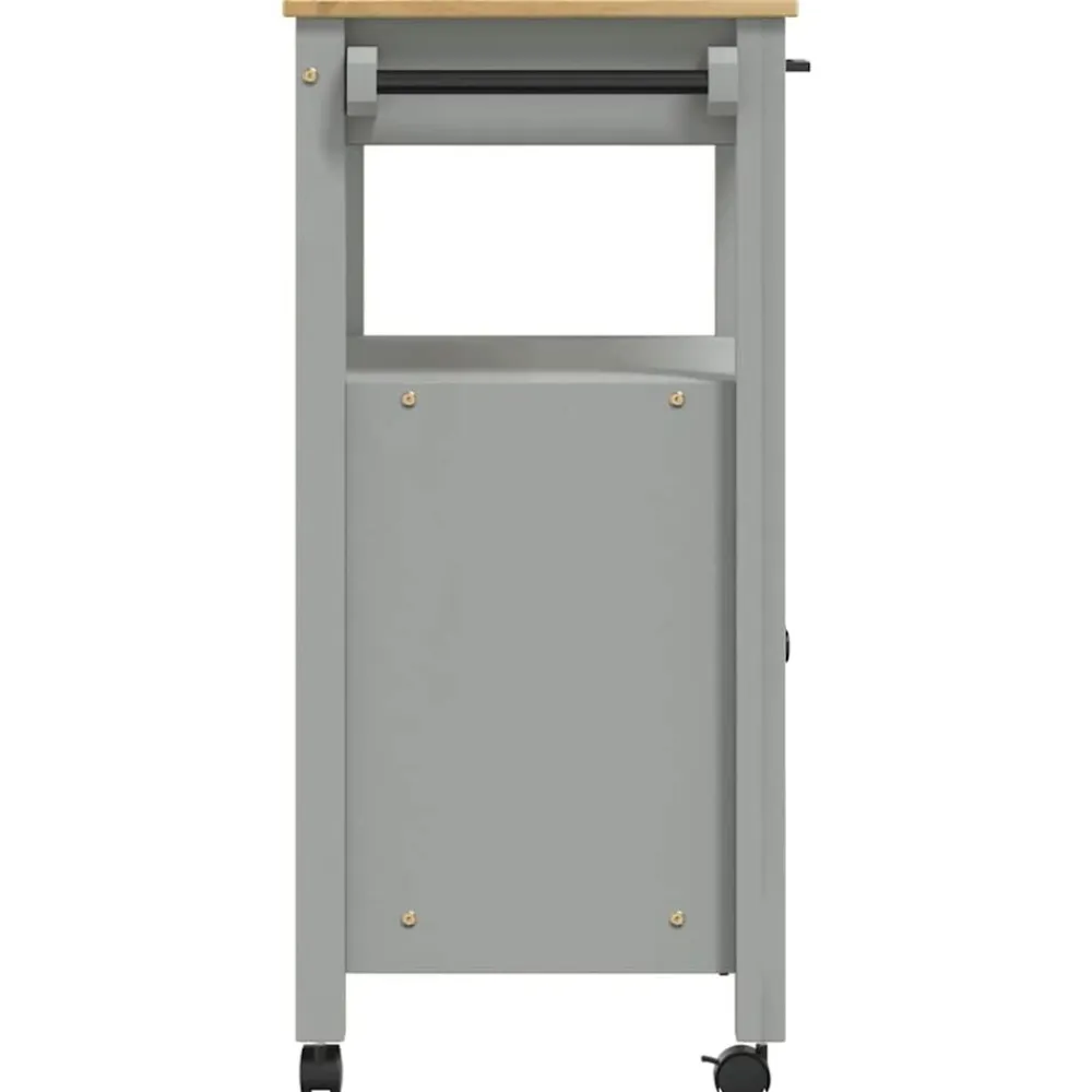 vidaXL Carrito de cocina MONZA madera maciza de pino 60x40x88,5 cm Gris New