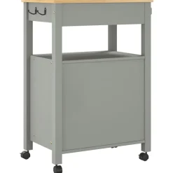 vidaXL Carrito de cocina MONZA madera maciza de pino 60x40x88,5 cm Gris New