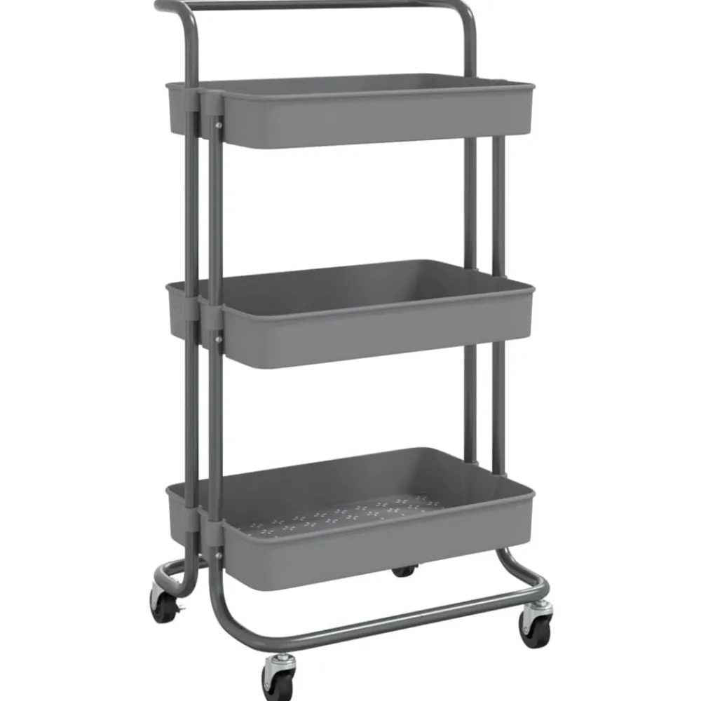 vidaXL Carros E Islas-Carrito de cocina 3 niveles hierro y ABS 42x35x85 cm