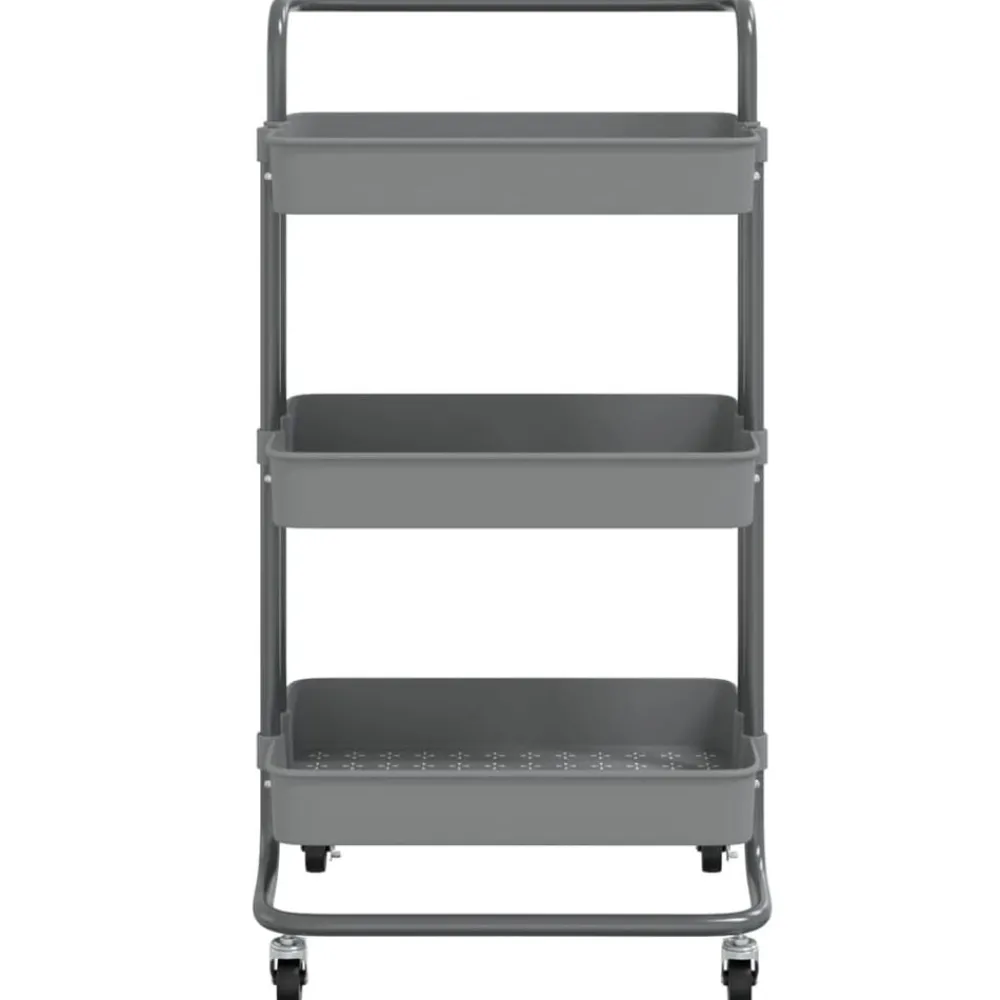 vidaXL Carros E Islas-Carrito de cocina 3 niveles hierro y ABS 42x35x85 cm
