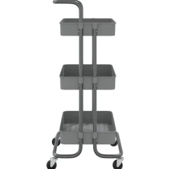 vidaXL Carros E Islas-Carrito de cocina 3 niveles hierro y ABS 42x35x85 cm