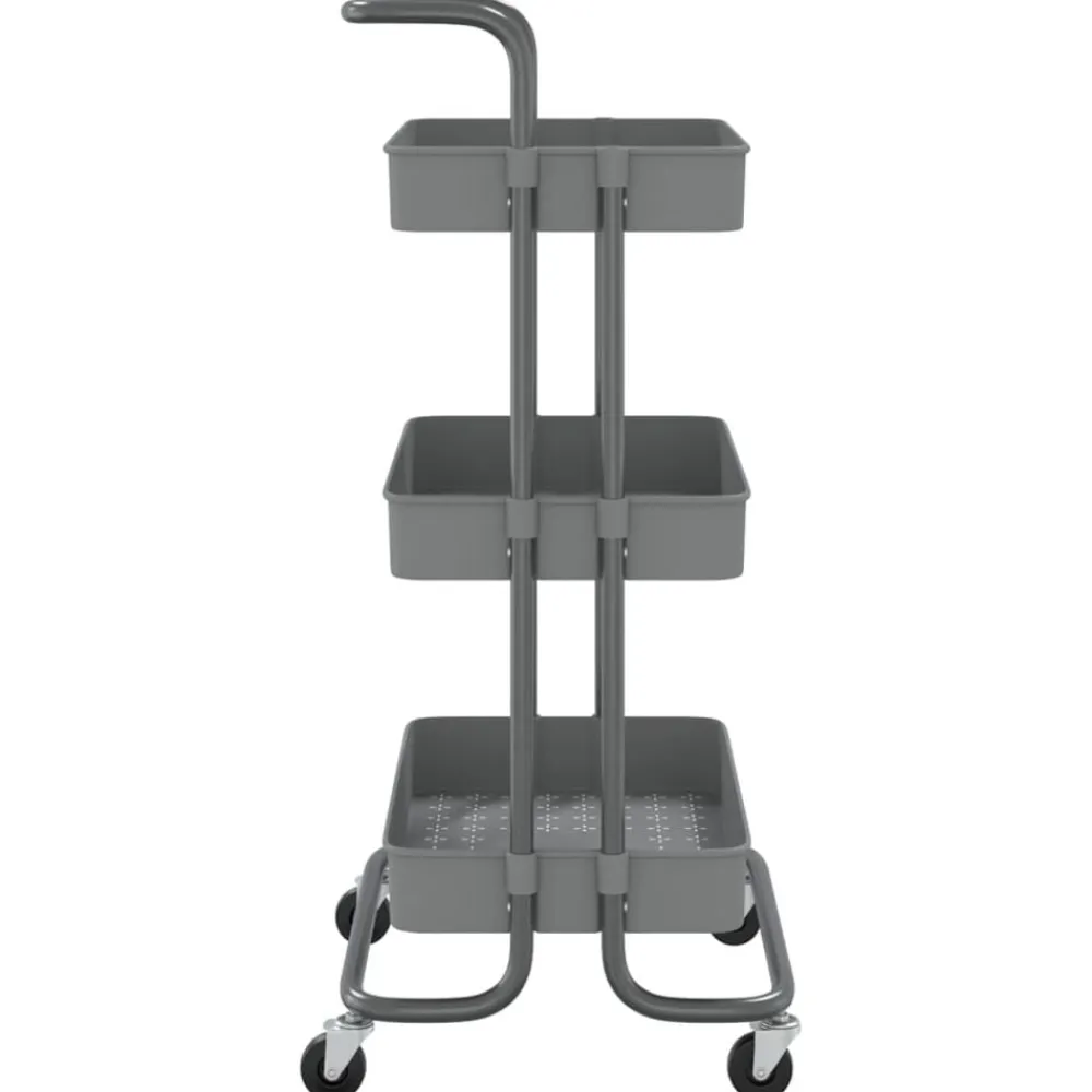 vidaXL Carros E Islas-Carrito de cocina 3 niveles hierro y ABS 42x35x85 cm