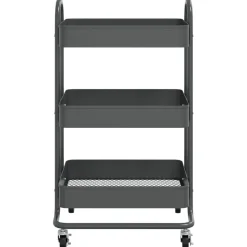 vidaXL Carros E Islas-Carrito de cocina 3 niveles acero 43x34x79 cm