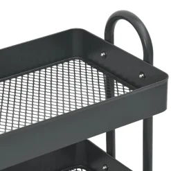 vidaXL Carros E Islas-Carrito de cocina 3 niveles acero 43x34x79 cm