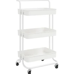 vidaXL Carros E Islas-Carrito de cocina 3 niveles hierro y ABS 42x35x85 cm