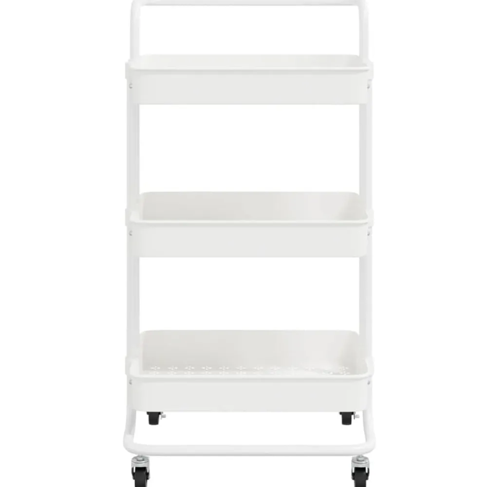 vidaXL Carros E Islas-Carrito de cocina 3 niveles hierro y ABS 42x35x85 cm