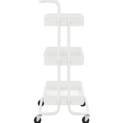 vidaXL Carros E Islas-Carrito de cocina 3 niveles hierro y ABS 42x35x85 cm