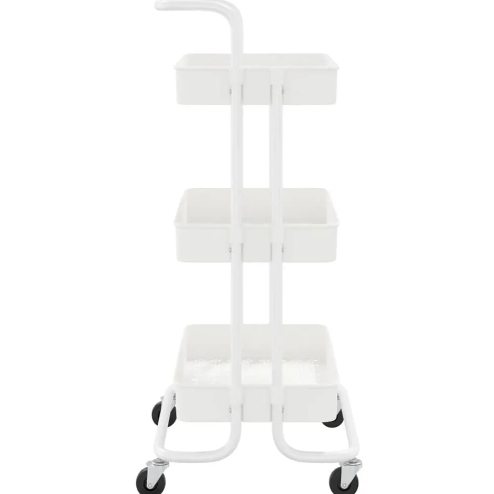 vidaXL Carros E Islas-Carrito de cocina 3 niveles hierro y ABS 42x35x85 cm