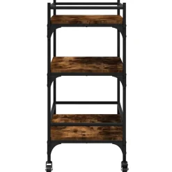 vidaXL Carrito de cocina madera ingeniería 65x40x86,5 cm Roble ahumado Hot
