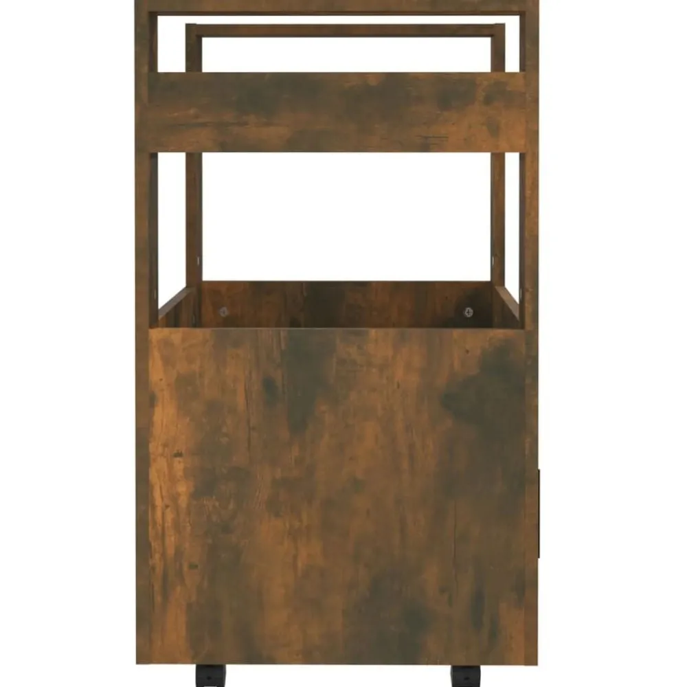 vidaXL Carrito de cocina madera contrachapada 60x45x80cm Roble ahumado Hot