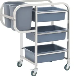 vidaXL Carros E Islas-Carrito de cocina con recipientes de plástico 82x43,5x93 cm