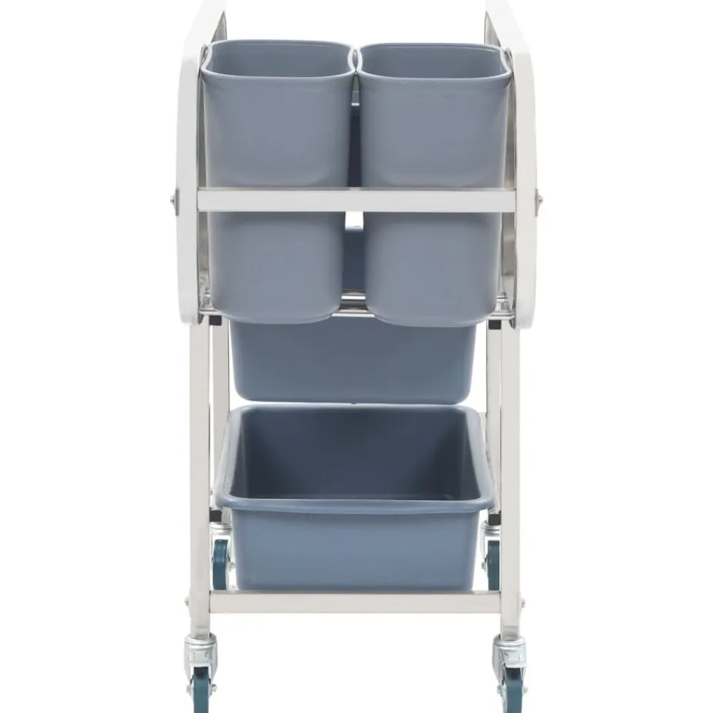 vidaXL Carros E Islas-Carrito de cocina con recipientes de plástico 82x43,5x93 cm